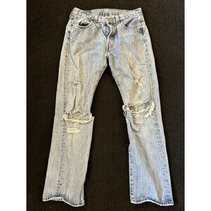 Levis Jeans Men 30x30 Blue 501 Button Fly Straight Denim Pants Western Skate Y2K